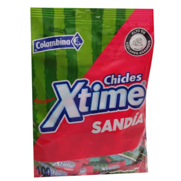 IMAGEN DEL PRODUCTO CHICLES XTIME SANDIA PQ X 100